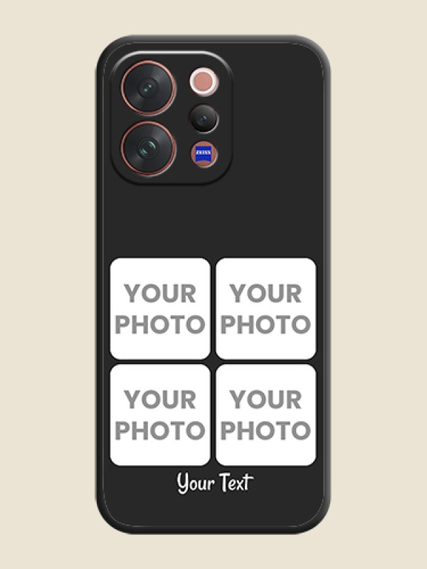 Custom Floral Art with 6 Image Holder on Photo On Space Black Custom Soft Matte Mobile Back Cover - Vivo V70 Elite 5G - alternate view