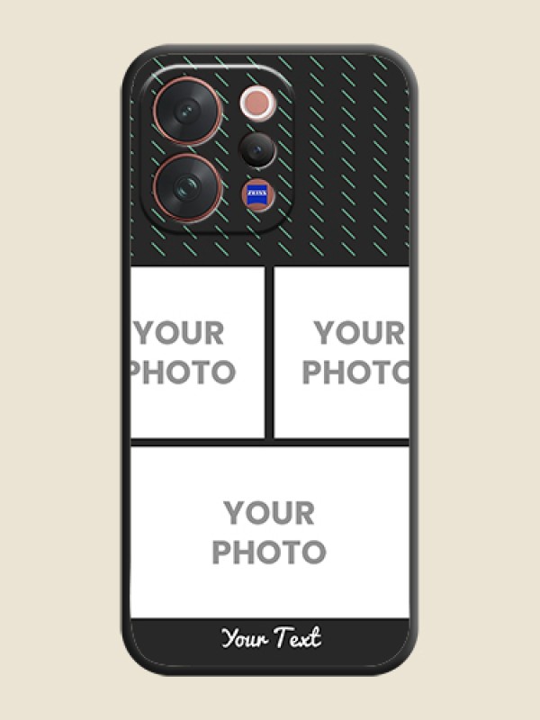 Custom Cross Dotted Pattern with 2 Image Holder On Space Black Custom Soft Matte Mobile Back Cover - Vivo V70 Elite 5G - alternate view