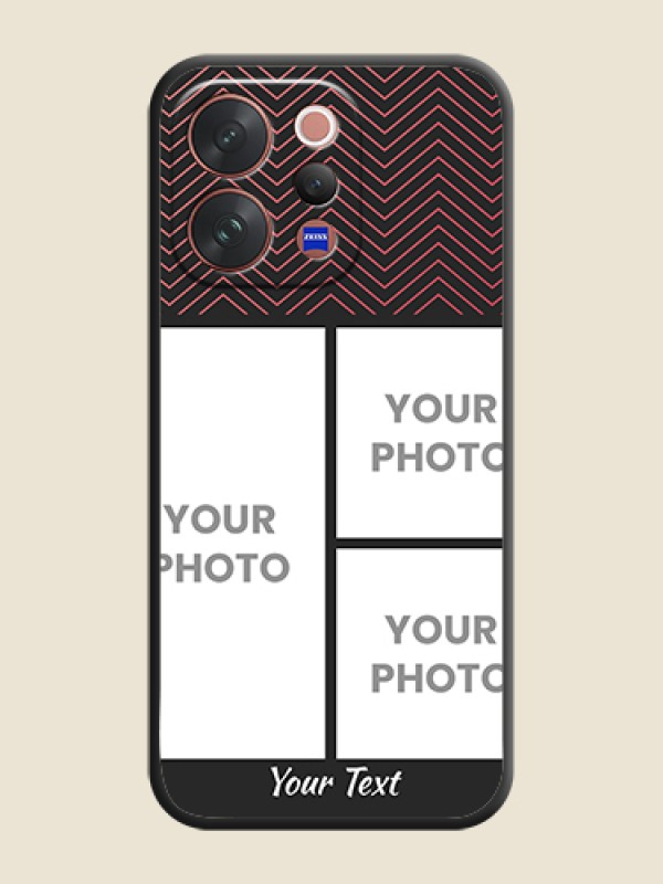 Custom Wave Pattern with 3 Image Holder On Space Black Custom Soft Matte Mobile Back Cover - Vivo V70 Elite 5G - alternate view