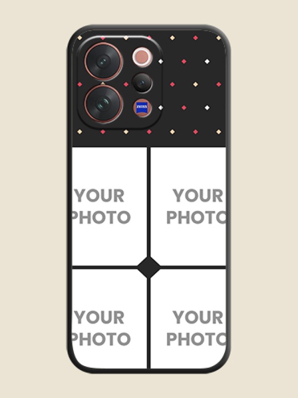 Custom Multicolor Dotted Pattern with 4 Image Holder On Space Black Custom Soft Matte Mobile Back Cover - Vivo V70 Elite 5G - alternate view