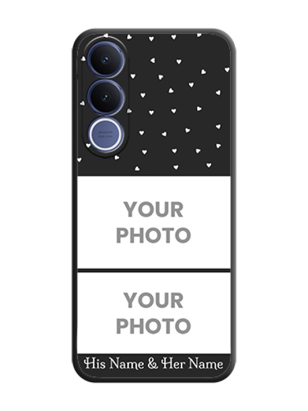 Custom Miniature Love Symbols with Name On Space Black Custom Soft Matte Mobile Back Cover - Vivo V70 Fe 5G - alternate view