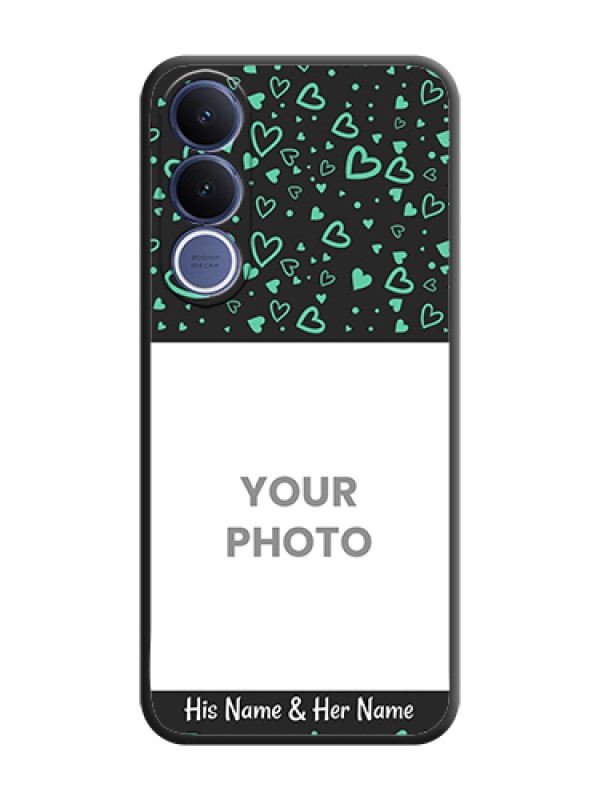 Custom Sea Green Indefinite Love Pattern on Photo On Space Black Custom Soft Matte Mobile Back Cover - Vivo V70 Fe 5G - alternate view