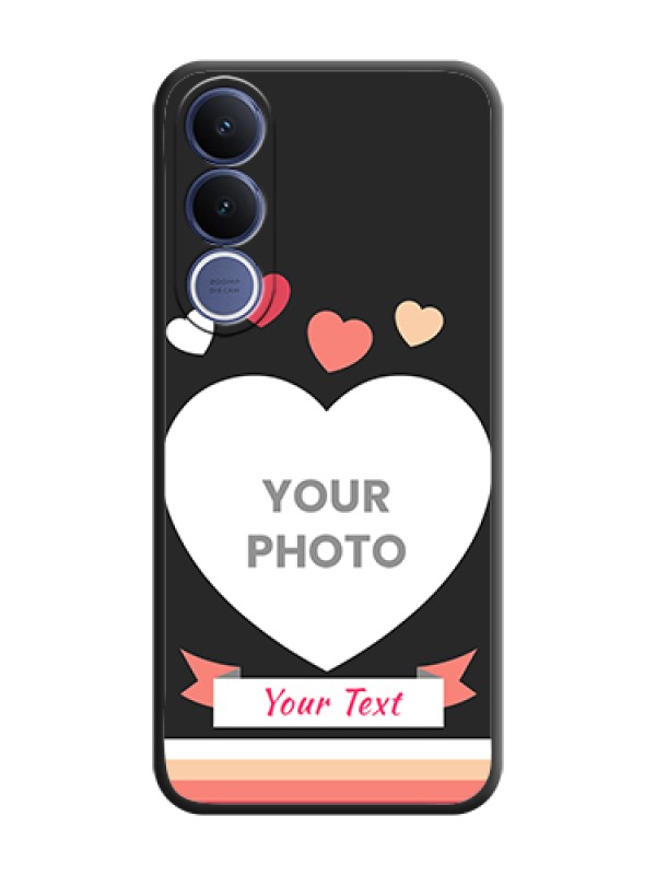 Custom Love Shaped Photo with Colorful Stripes On Space Black Custom Soft Matte Mobile Back Cover - Vivo V70 Fe 5G - alternate view