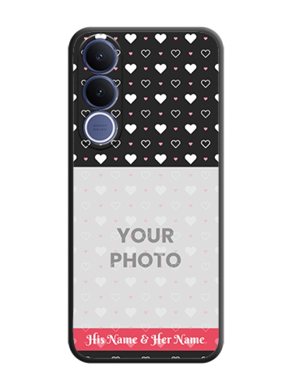Custom White Color Love Symbols with Text Design on Photo On Space Black Custom Soft Matte Mobile Back Cover - Vivo V70 Fe 5G - alternate view