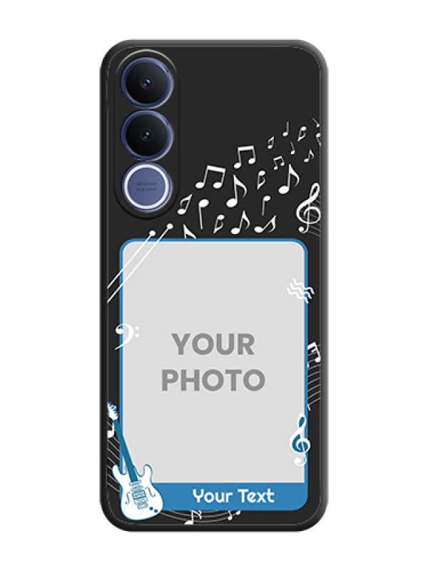 Custom Musical Theme Design with Text on Photo On Space Black Custom Soft Matte Mobile Back Cover - Vivo V70 Fe 5G - alternate view