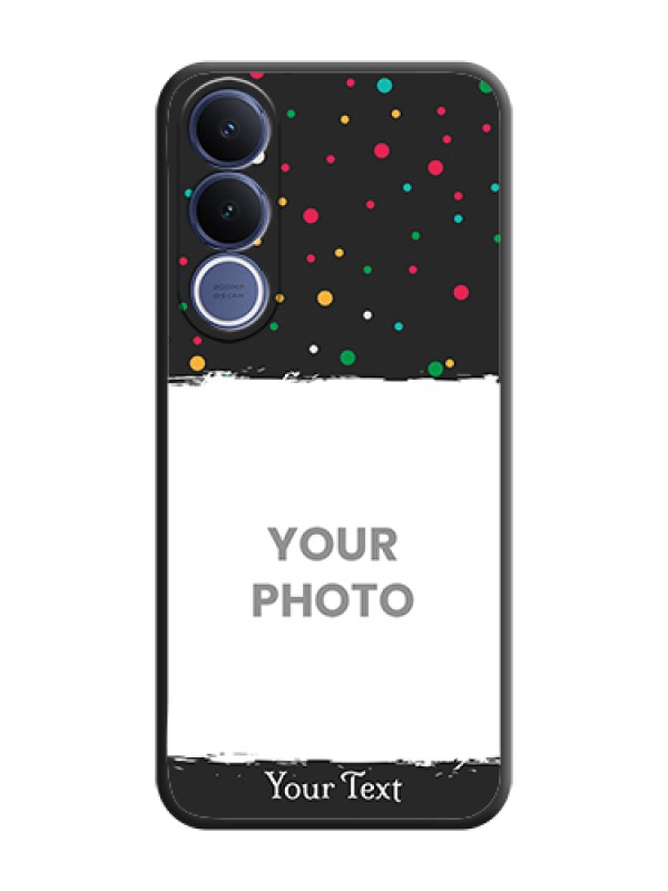 Custom Multicolor Dotted Pattern with Text On Space Black Custom Soft Matte Mobile Back Cover - Vivo V70 Fe 5G - alternate view