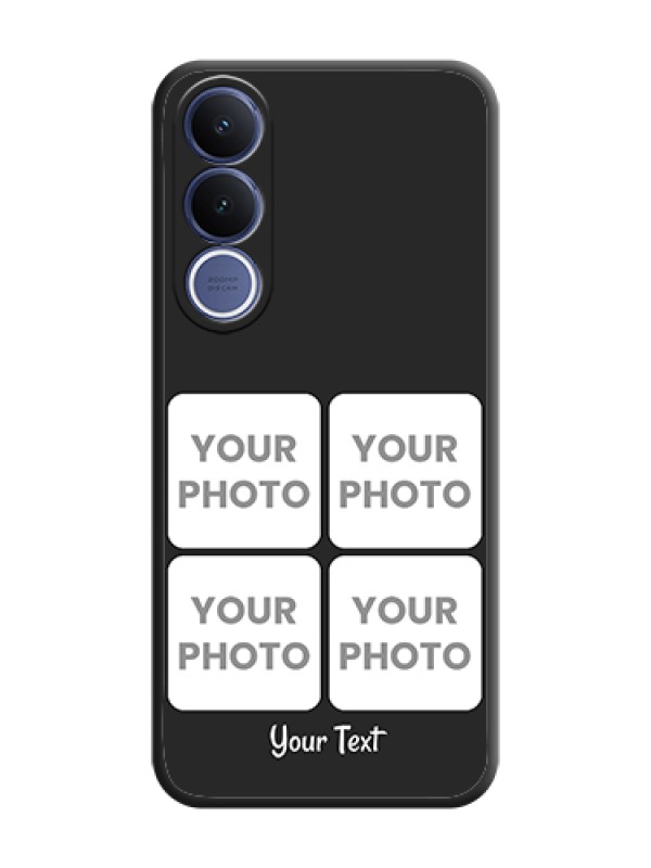 Custom Floral Art with 6 Image Holder on Photo On Space Black Custom Soft Matte Mobile Back Cover - Vivo V70 Fe 5G - alternate view