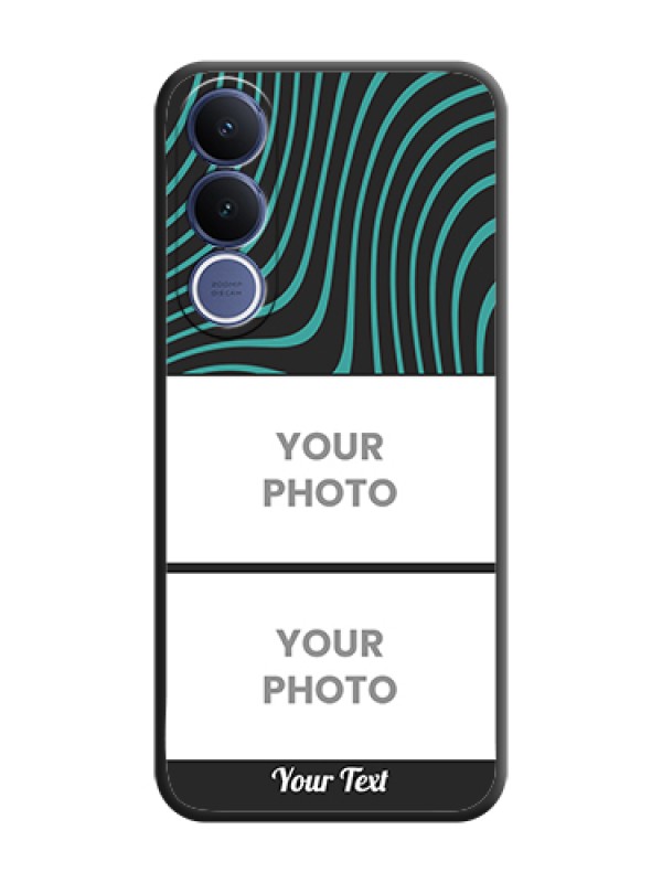 Custom Wave Pattern with 2 Image Holder On Space Black Custom Soft Matte Mobile Back Cover - Vivo V70 Fe 5G - alternate view