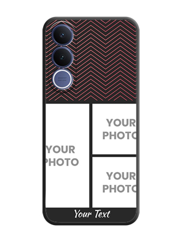 Custom Wave Pattern with 3 Image Holder On Space Black Custom Soft Matte Mobile Back Cover - Vivo V70 Fe 5G - alternate view