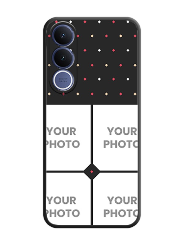 Custom Multicolor Dotted Pattern with 4 Image Holder On Space Black Custom Soft Matte Mobile Back Cover - Vivo V70 Fe 5G - alternate view