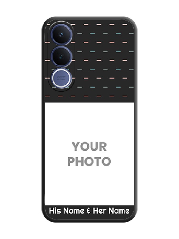 Custom Line Pattern Design with Text On Space Black Custom Soft Matte Mobile Back Cover - Vivo V70 Fe 5G - alternate view