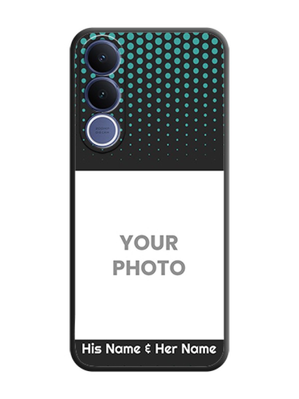 Custom Faded Dots with Grunge Photo Frame and Text On Space Black Custom Soft Matte Mobile Back Cover - Vivo V70 Fe 5G - alternate view