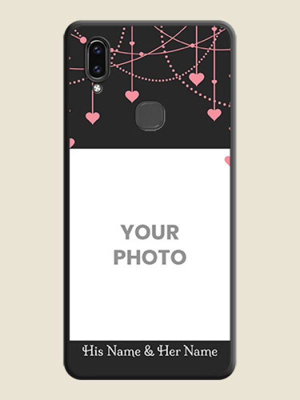 Custom Pink Love Hangings with Text on Space Black Custom Soft Matte Back Cover - Vivo V9 - alternate view