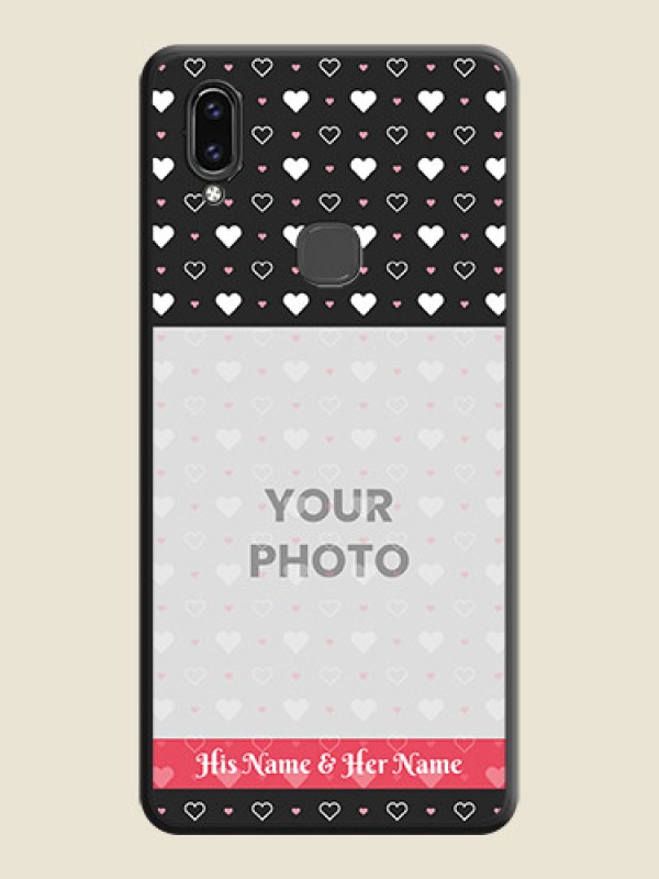 Custom White Color Love Symbols with Text Design on Photo on Space Black Soft Matte Phone Cover - Vivo V9 - alternate view