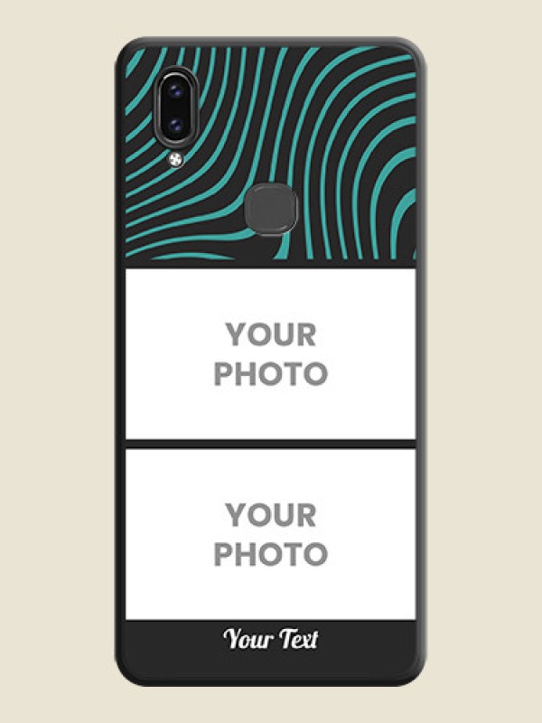 Custom Wave Pattern with 2 Image Holder on Space Black Personalized Soft Matte Phone Covers - Vivo V9 - alternate view