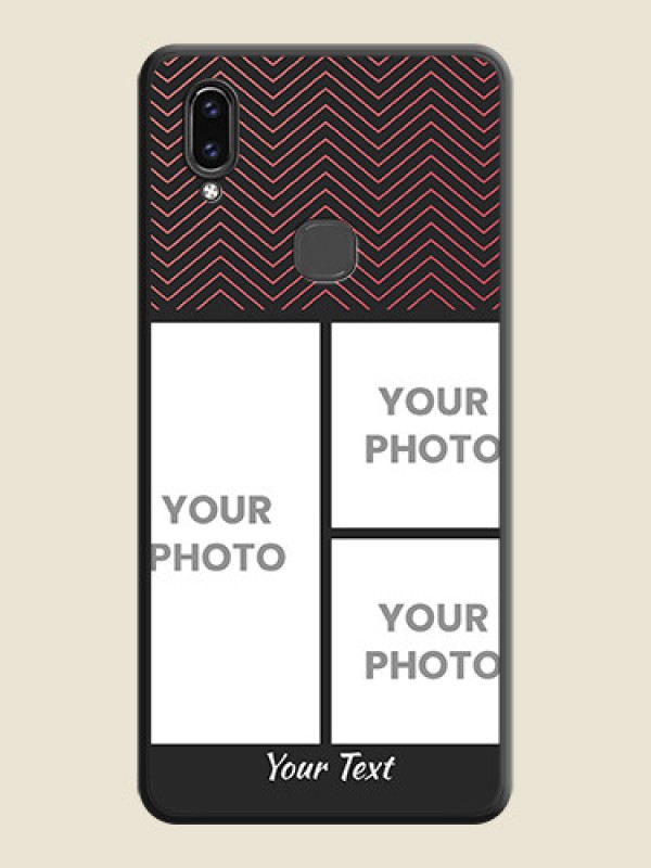 Custom Wave Pattern with 3 Image Holder on Space Black Custom Soft Matte Back Cover - Vivo V9 - alternate view