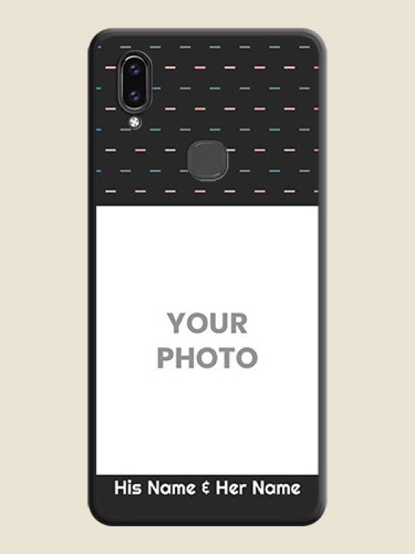 Custom Line Pattern Design with Text on Space Black Custom Soft Matte Phone Back Cover - Vivo V9 - alternate view