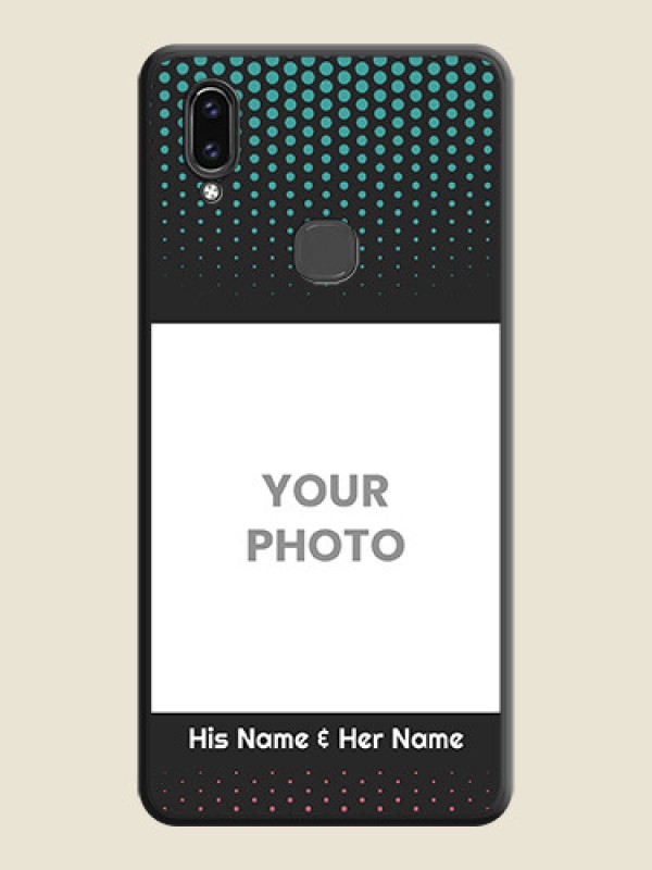 Custom Faded Dots with Grunge Photo Frame and Text on Space Black Custom Soft Matte Phone Cases - Vivo V9 - alternate view