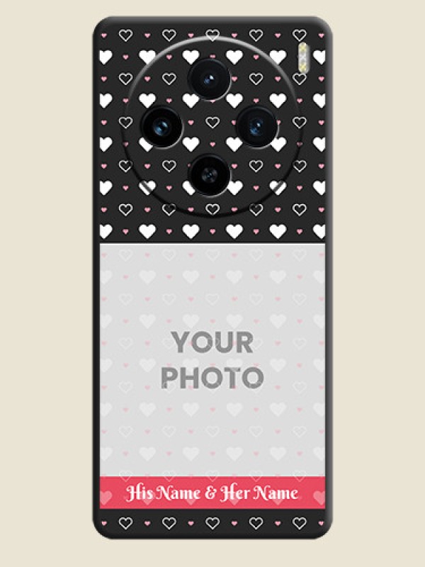Custom White Color Love Symbols with Text Design - Photo on Space Black Soft Matte Phone Cover - Vivo X100 5G - alternate view