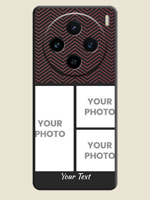 Custom Wave Pattern with 3 Image Holder on Space Black Custom Soft Matte Back Cover - Vivo X100 5G - alternate view