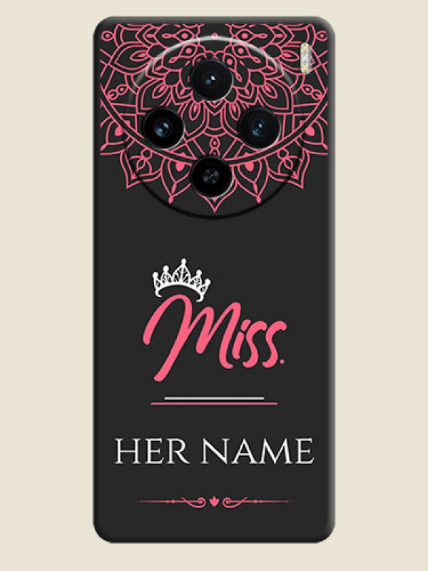 Custom Mrs Name with Floral Design on Space Black Personalized Soft Matte Phone Covers - Vivo X100 5G - alternate view