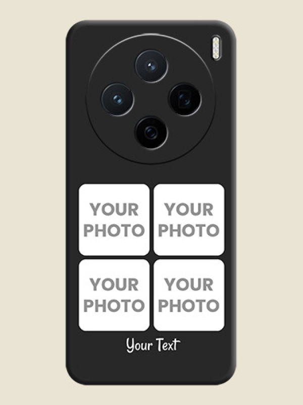 Custom Floral Art with 6 Image Holder on Photo On Space Black Custom Soft Matte Mobile Back Cover - Vivo X200 5G - alternate view