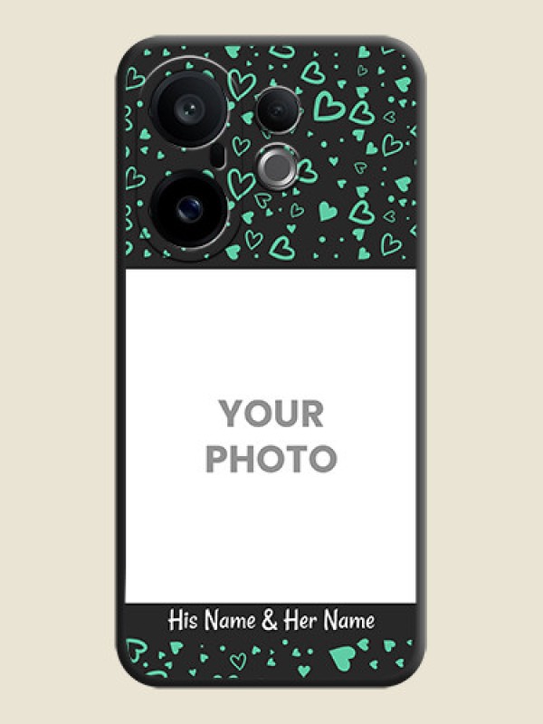 Custom Sea Green Indefinite Love Pattern on Photo On Space Black Custom Soft Matte Mobile Back Cover - Vivo X200 FE 5G - alternate view