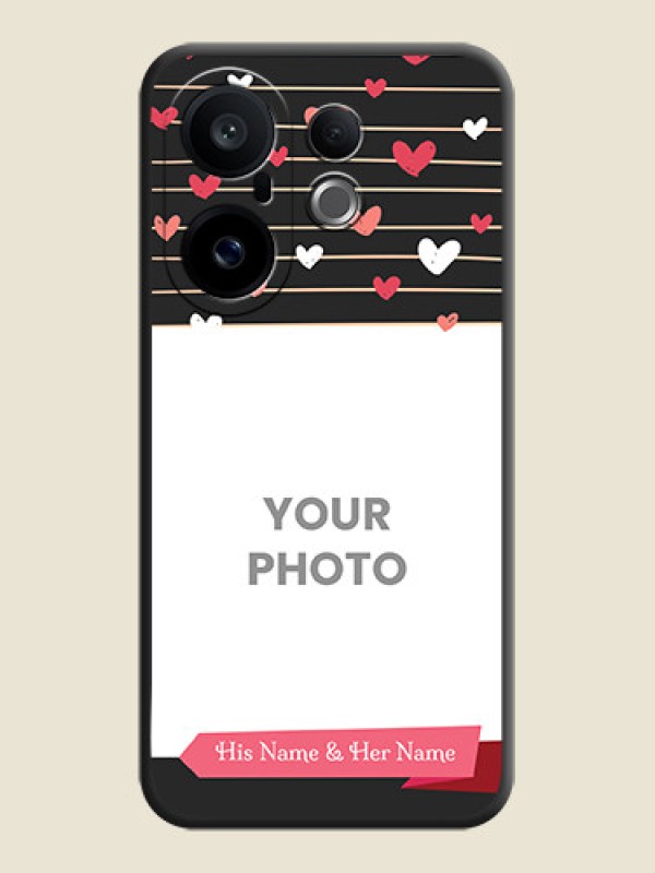 Custom Love Pattern with Name on Pink Ribbon on Photo On Space Black Custom Soft Matte Mobile Back Cover - Vivo X200 FE 5G - alternate view