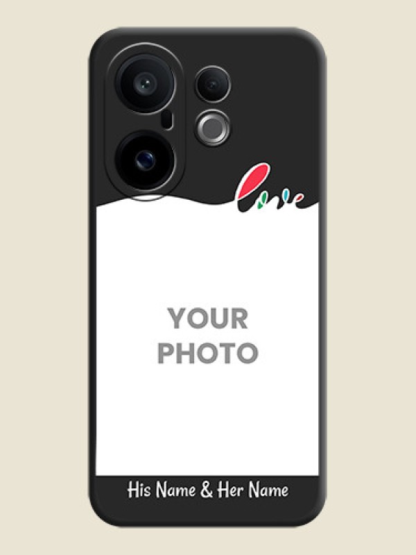 Custom Fall in Love Pattern with Picture on Photo On Space Black Custom Soft Matte Mobile Back Cover - Vivo X200 FE 5G - alternate view