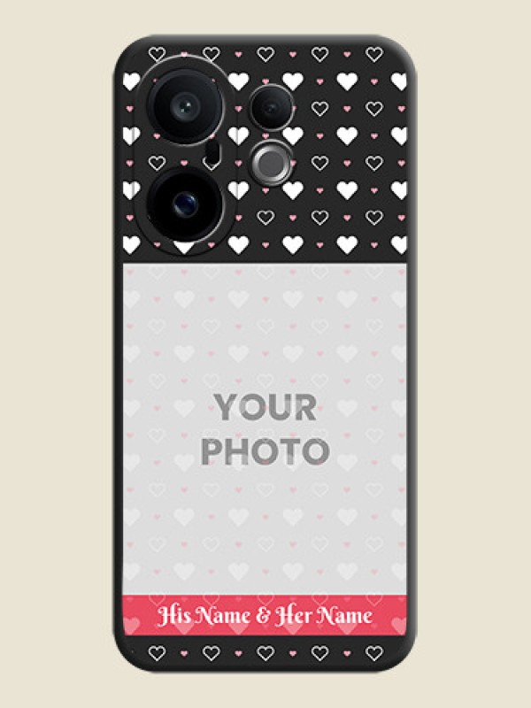 Custom White Color Love Symbols with Text Design on Photo On Space Black Custom Soft Matte Mobile Back Cover - Vivo X200 FE 5G - alternate view