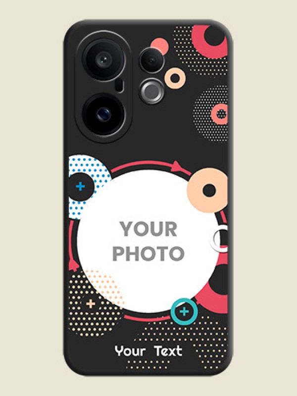 Custom Multicoloured Round Image On Space Black Custom Soft Matte Mobile Back Cover - Vivo X200 FE 5G - alternate view