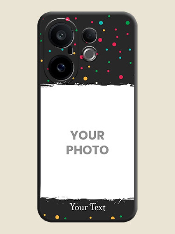 Custom Multicolor Dotted Pattern with Text On Space Black Custom Soft Matte Mobile Back Cover - Vivo X200 FE 5G - alternate view