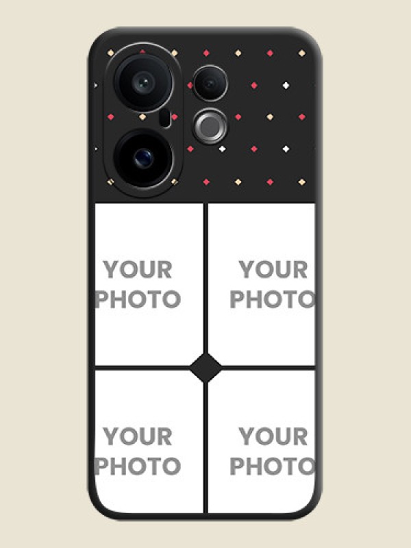 Custom Multicolor Dotted Pattern with 4 Image Holder On Space Black Custom Soft Matte Mobile Back Cover - Vivo X200 FE 5G - alternate view