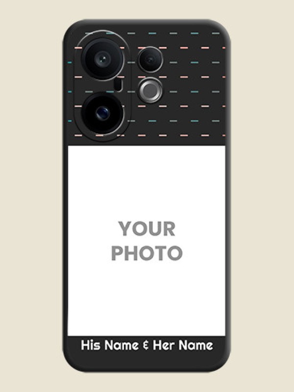 Custom Line Pattern Design with Text On Space Black Custom Soft Matte Mobile Back Cover - Vivo X200 FE 5G - alternate view