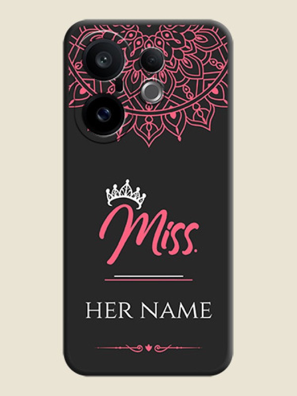 Custom Mrs Name with Floral Design On Space Black Custom Soft Matte Mobile Back Cover - Vivo X200 FE 5G - alternate view