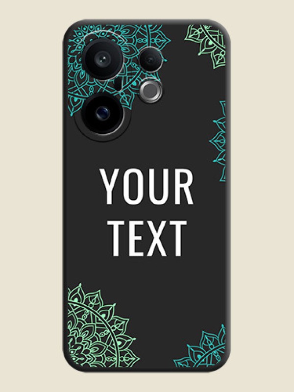 Custom Your Name with Floral Design On Space Black Custom Soft Matte Mobile Back Cover - Vivo X200 FE 5G - alternate view