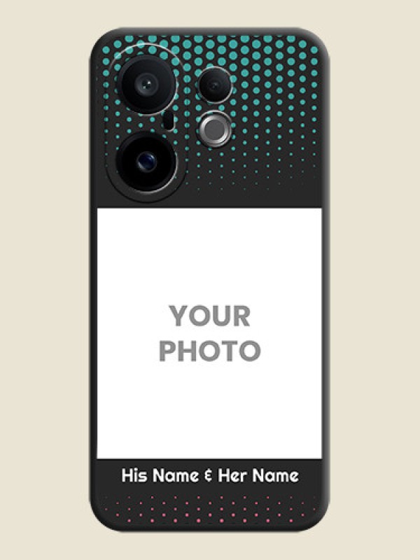 Custom Faded Dots with Grunge Photo Frame and Text On Space Black Custom Soft Matte Mobile Back Cover - Vivo X200 FE 5G - alternate view