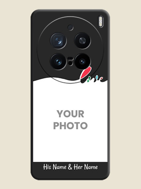 Custom Fall in Love Pattern with Picture on Photo On Space Black Custom Soft Matte Mobile Back Cover - Vivo X200 Pro 5G - alternate view