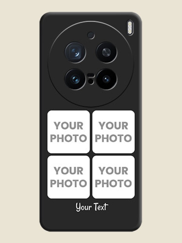 Custom Floral Art with 6 Image Holder on Photo On Space Black Custom Soft Matte Mobile Back Cover - Vivo X200 Pro 5G - alternate view