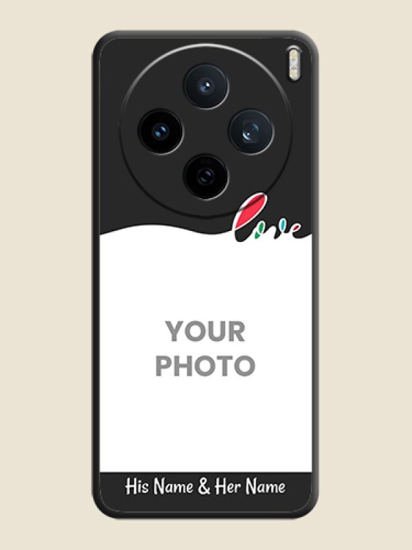 Custom Fall in Love Pattern with Picture on Photo On Space Black Custom Soft Matte Mobile Back Cover - Vivo X200T 5G - alternate view