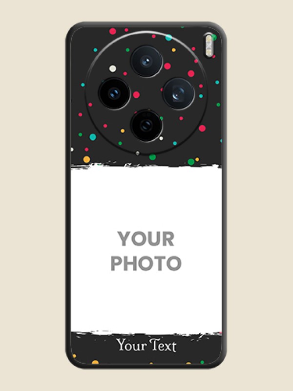 Custom Multicolor Dotted Pattern with Text On Space Black Custom Soft Matte Mobile Back Cover - Vivo X200T 5G - alternate view