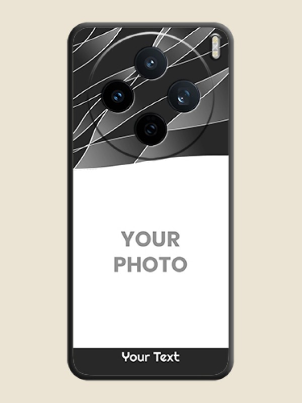 Custom Mixed Wave Lines on Photo On Space Black Custom Soft Matte Mobile Back Cover - Vivo X200T 5G - alternate view