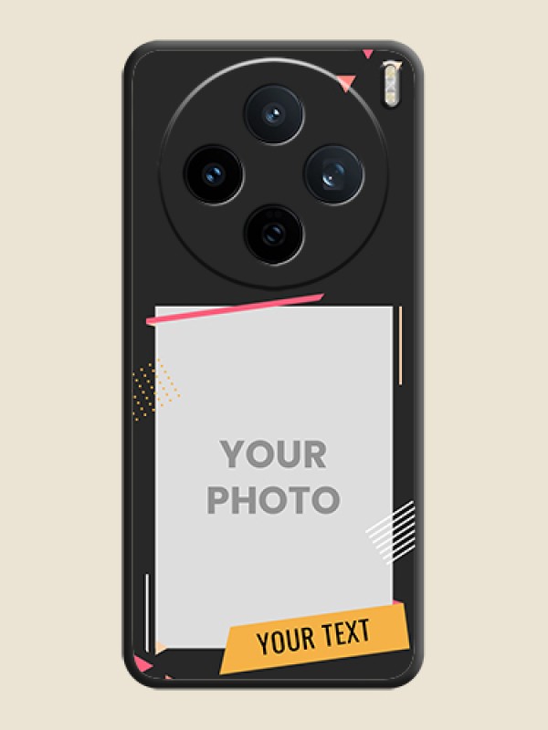 Custom Photo Frame with Triangle Small Dots on Photo On Space Black Custom Soft Matte Mobile Back Cover - Vivo X200T 5G - alternate view