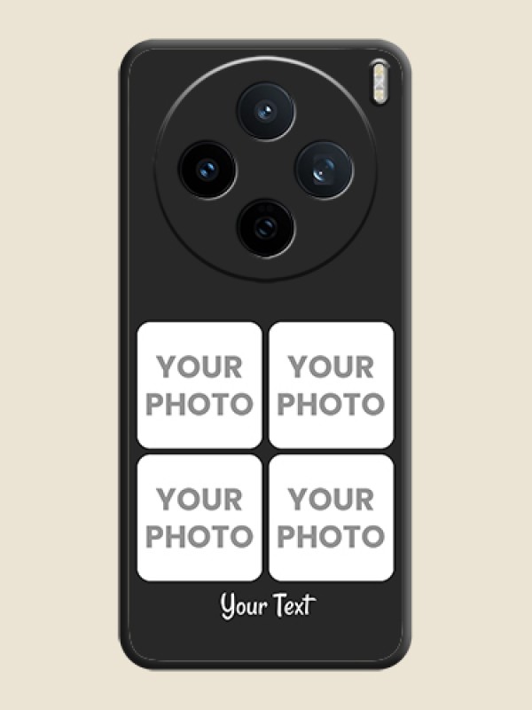 Custom Floral Art with 6 Image Holder on Photo On Space Black Custom Soft Matte Mobile Back Cover - Vivo X200T 5G - alternate view