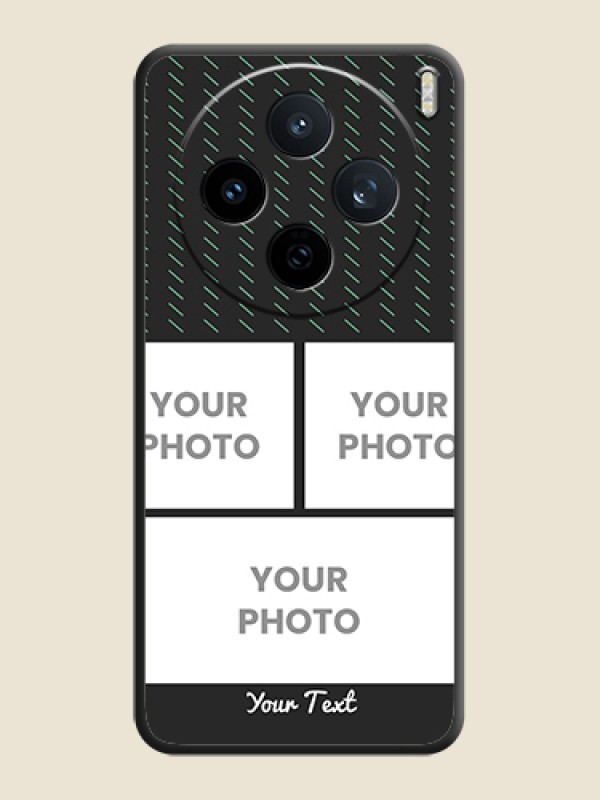 Custom Cross Dotted Pattern with 2 Image Holder On Space Black Custom Soft Matte Mobile Back Cover - Vivo X200T 5G - alternate view