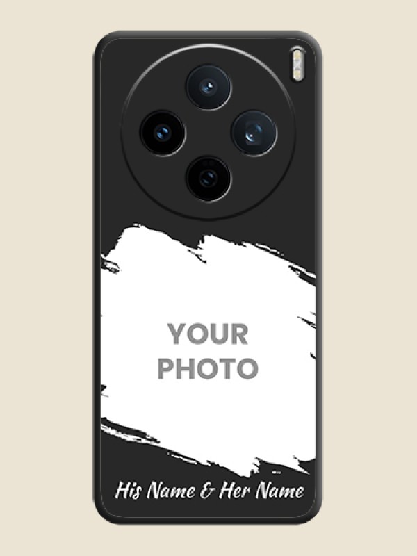 Custom Grunge Brush Strokes on Photo On Space Black Custom Soft Matte Mobile Back Cover - Vivo X200T 5G - alternate view