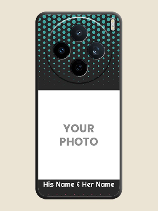 Custom Faded Dots with Grunge Photo Frame and Text On Space Black Custom Soft Matte Mobile Back Cover - Vivo X200T 5G - alternate view