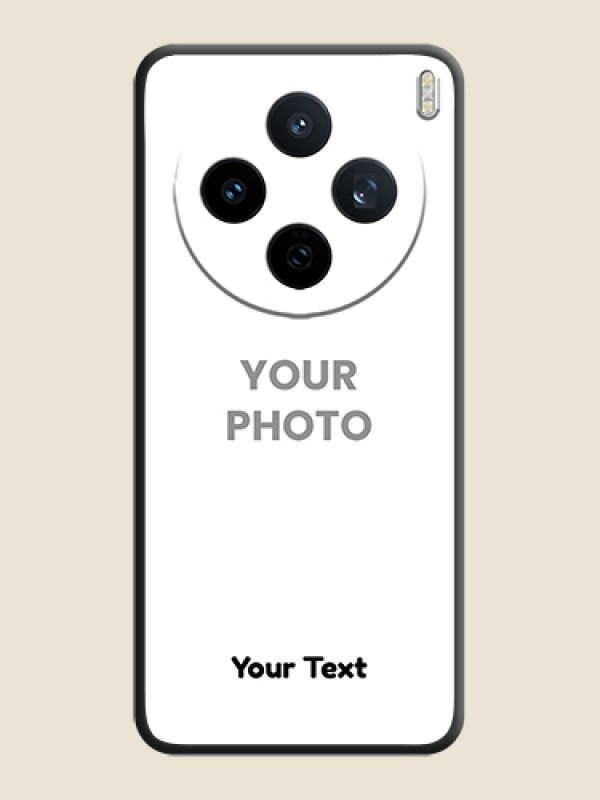Custom Full Single Pic Upload With Text On Space Black Custom Soft Matte Mobile Back Cover - Vivo X200T 5G - alternate view