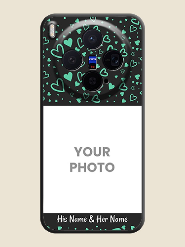 Custom Sea Green Indefinite Love Pattern on Photo On Space Black Custom Soft Matte Mobile Back Cover - Vivo X300 5G - alternate view