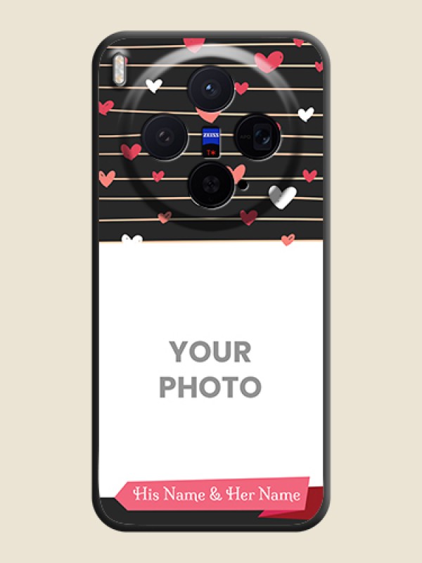 Custom Love Pattern with Name on Pink Ribbon on Photo On Space Black Custom Soft Matte Mobile Back Cover - Vivo X300 5G - alternate view